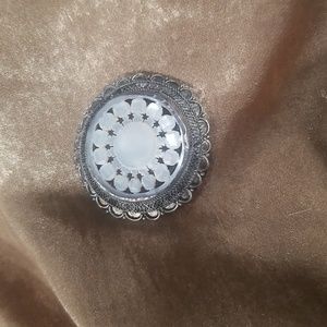 Silver n mother of pearl broach